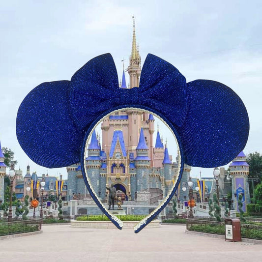 Sparkly Blue Minnie Ears | Hades Ears | Stitch Ears | Blue Mickey Ears