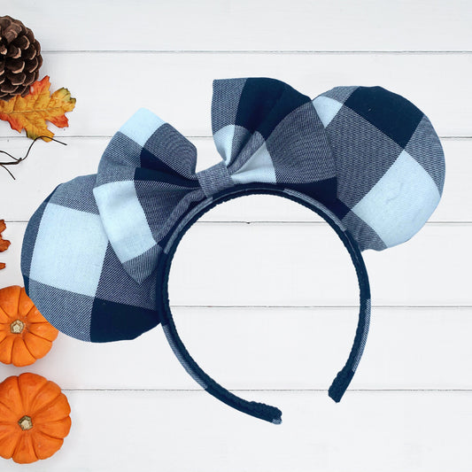 Black and White Plaid Minnie Mouse Ears | Fall Minnie Ears