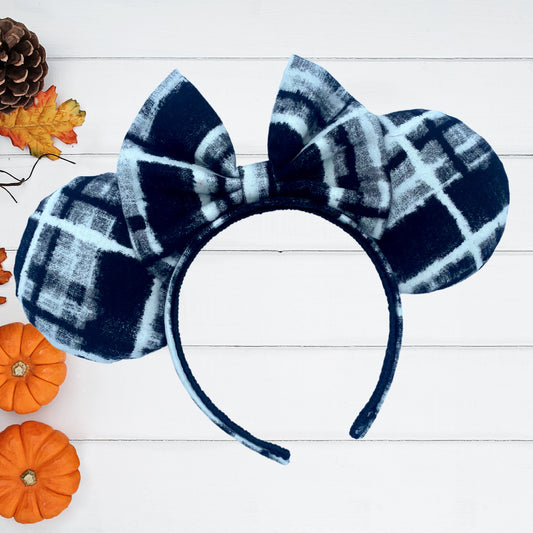 Black and White Plaid Minnie Ears | Halloween Ears