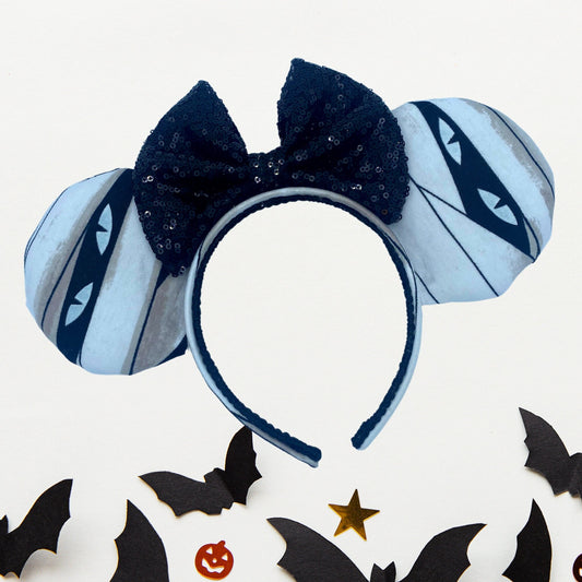 Mummy Minnie Ears with Glow in the Dark Eyes | Halloween Minnie Mouse Ears