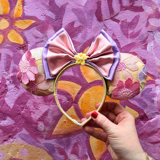 Rapunzel Inspired Floral Minnie Ears | Tangled Disney Ears