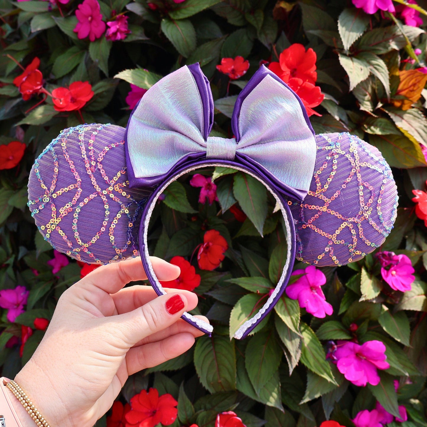 Purple Sparkly Minnie Mouse Ears | Iridescent Minnie Ears