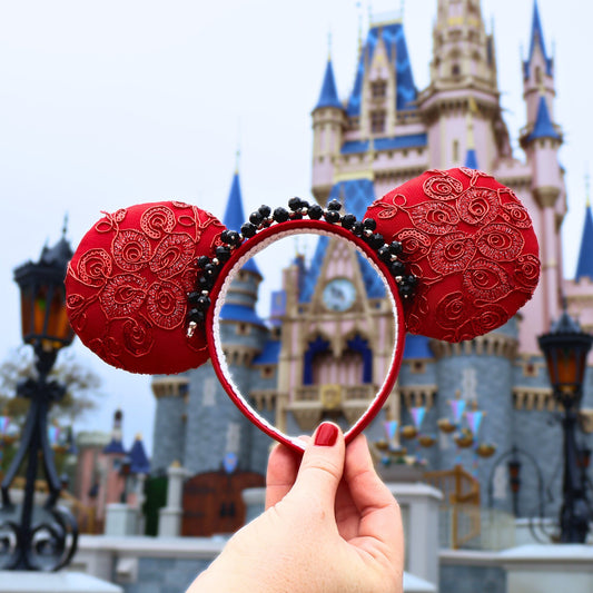 Red Sparkly Minnie Ears | Glam Sith Lord Ears